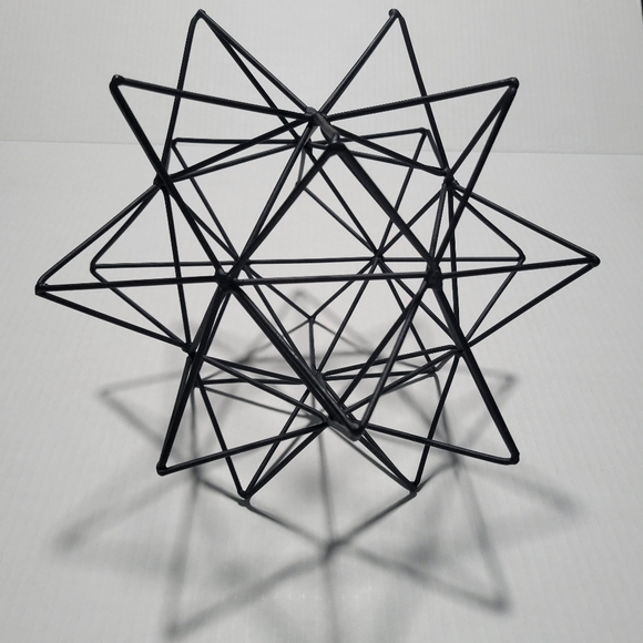 Black Metal 10" Moravian Star Decor Home Hanging Tabletop Gothic Punk - Picture 1 of 6